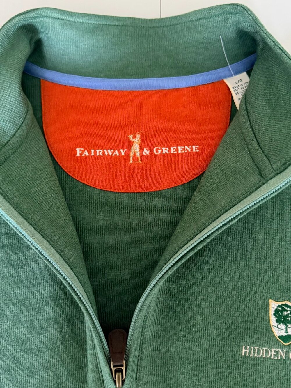 Fairway & Greene Hidden Creek Golf Course Mens 1/4 Zip Pullover Large Athleisure